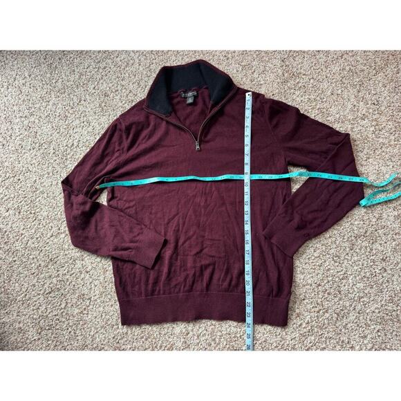 Banana Republic Cotton Cashmere Blend 1/4 Zip Sweater; SO SOFT!! Size M; Maroon - Picture 4 of 10